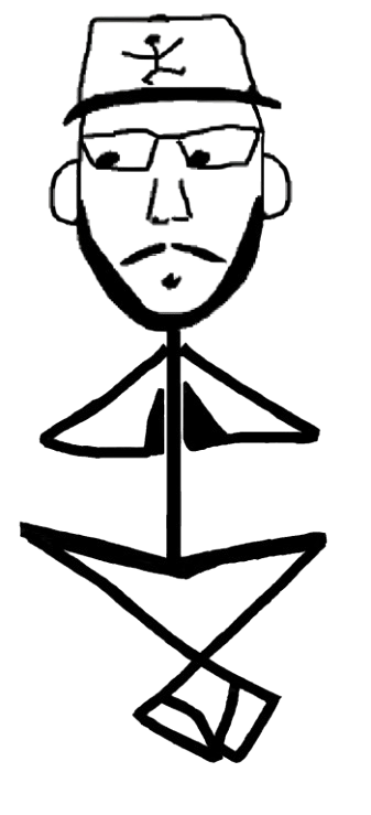 Line art of a person in a yoga pose